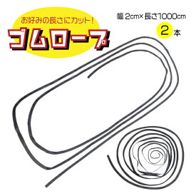 平ゴムロープ 荷台ゴムロープ トラックシート用 2本セット サイズ 2×1000cm 【 トラックシートやコンテナシートに 】