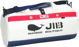 JIB ダッフルバッグMボーダー　DMB　ネイビー×レッド 57×φ29cm 約37Lポケット付き　DMB236