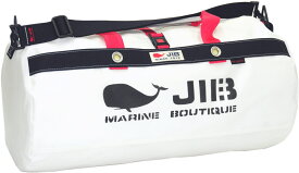 JIB ダッフルバッグMボーダー　DMB　ホワイト×ダークネイビー 57×φ29cm 約37Lポケット付き　DMB236