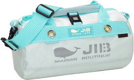 JIB ダッフルバッグSSボーダー　DSSB　ソーダブリーズ（ペールグレー×ミントブルー／ステンシルカラー：グレー）　ポケット付き　DSSB176