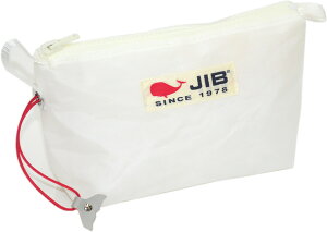 JIB フィンガーポーチ(キーリング付) FPO32 ホワイト×ホワイトファスナー 19×13×6.5cm (コードとしっぽチャームの色はアソートです/写真と異なることがあります)