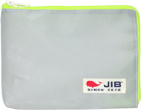 JIB マイクロクラッチラージM　MCM　グレー×蛍光グリーンファスナー／白タグ　21×15×2.2cm　MCM38