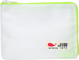 JIB マイクロクラッチラージM　MCM　ホワイト×蛍光グリーンファスナー／白タグ　21×15×2.2cm　MCM38