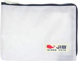 JIB マイクロクラッチラージM　MCM　ホワイト×ネイビーファスナー／白タグ　21×15×2.2cm　MCM38