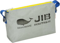 JIB ドキュメントポーチSS　グレー×イエローファスナー／ダークブルー耳　23×15×7cm　PODSS53