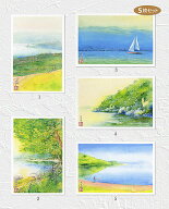 滋賀の風景4 [ 琵琶湖 湖北 ］　5枚セット ( 湖北 琵琶湖テラス 海津 漁村 セーリング ヨット 竹生島 余…
