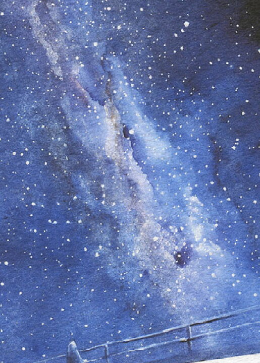 楽天市場 七夕 天の川 ポストカード 絵葉書 絵はがき 星空 幻想的 静寂 七夕 夜空 空を見上げる人 Milky Way 天の川銀河 令和元年 串本 和歌山 水彩画 風景画 タニムラ ポストカード ストア