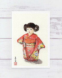 市松人形1 [ 雛祭り ] ( 日本人形 京人形 いちまさん ひなまつり 雛まつり 海外お土産 着物 西陣織 和風 水彩画 ) ★当店オリジナル★