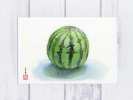 ☆ 楽天ランキング5位入賞 ☆すいか [ フルーツ 果物 ] ( 夏 西瓜 暑中見舞い 静物画 水彩画 ) ★当店オ…