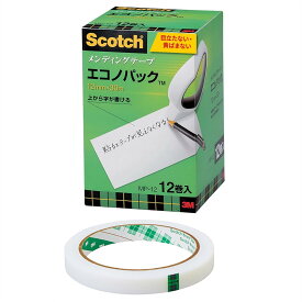 大容量パック ! スリーエム メンディングテープ 大巻 小巻 30m巻 12個入 | つや消し マット テープ セロテープ セロハンテープ 3M スリーエム 12mm 15mm 18mm 替 替え 詰替 詰替え 書ける まとめ 買い まとめ買い 大容量 お得 お徳用 徳用 パック セット