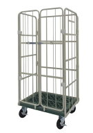 ヤマトモビリティ＆Mfg.　観音扉付きカゴ台車　KRC60-PI　W850×D650×H1700mm　アイボリー