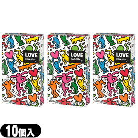 ◆『ネコポス送料無料』『避妊用コンドーム』相模ゴム工業 キース・へリング スムース (Keith Haring) 10個入 x 3箱セット - ドット。つぶつぶ。キースヘリングの作品がパッケージになったコンドーム。 ※完全包装でお届け致します。【smtb-s】