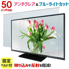 【全品5%OFFクーポン★4/24 20時～4/30 09:59まで】アンチグレア ブルーライトカット 液晶テレビ保護パネル 50インチ 50型 固定ベルト付【3mm厚】【カット率37.8％】【ノングレア 液晶テレビ 保護パネル 液晶保護パネル テレビ 保護 カバー テレビガード】 50AG2