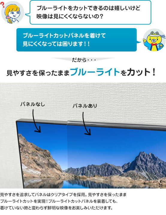 楽天市場】ブルーライトカット 有機ELテレビ保護パネル 48インチ 48型 