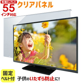 【全品10%OFFクーポン★11/4 20時〜11/11 01:59まで】有機ELテレビ保護パネル 55インチ 55型 クリアパネル 固定ベルト付 【3mm厚】【有機ELテレビ 液晶テレビ 保護パネル 保護フィルム 液晶保護パネル テレビ 保護 テレビカバー テレビガード】 TGCL-55-EL