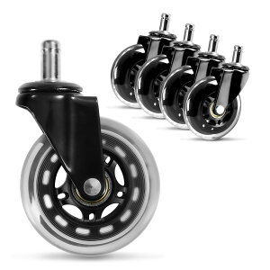 FLEXISPOT �L���X�^�[ �������|���E���^���`�F�A�z�C�[�� 360�x��] ��ւ��L���X�^�[ �֎q �I�t�B�X�`�F�A�p �É� ���ω׏d �����h�~ �ȒP��t �K�������a11mm �S���Ή� 5�Z�b�g �ԗ֒��a64mm
