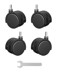 ErGear �l�W�� �L���X�^�[ M8×14mm �d�����~�f�X�N���t���p �X�^���f�B���O�f�X�N�p �É� �X�g�b�p�[�t�� 360�x��] �Ƌ� �֎q ��ւ��L���X�^�[ 4�Z�b�g