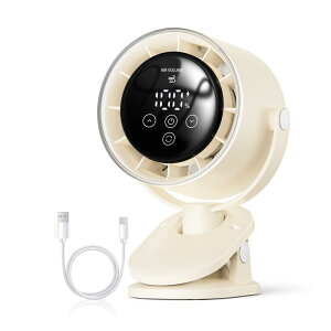 Goldmax ����@ ������U�� �N���b�v��/�Ǌ|������@ 100���i�K���͒��� 7���H�����͑��� usb�[�d����@ 5000mAh��e�ʃN���b�v�t�@�� LED�f�B�X�v���C�\�� �^�b�`�� ���a��12cm ���^�t�@