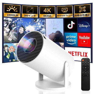 y2025ŐViz vWFN^[ ƒp Android TV12.0  y4KΉE1080PE18000LMz V[gX[ Ղ낶[ ƒp ^ 270°]\V䓊e z[VA^[ Wi-Fi6 Bluetooth5.4