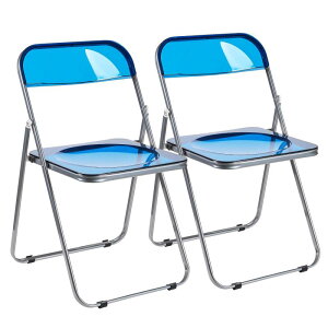 VECELO 折りたたみチェア 透明 折り畳み 背もたれ 軽量 持ち運び 完成品 CG07