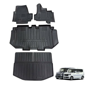 Autofuura �z���_ �V�^ N-BOX JF3/JF4 �t���A�}�b�g+�Z�J���h�}�b�g+���Q�b�W�}�b�g 4�_�Z�b�g �G�k�{�b�N�X JF3 �g�����N�}�b�g NBOX CUSTOM JF4 N�{�b�N�X 3D���� JF3 ���Q�b�W�g���C JF4 TPE �h