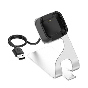 PINHEN For Fitbit Versa3 / Fitbit Sence �[�d�� �r���v �A���~�����[�d�� �[�d�X�^���h �`���[�W���[ 150cm �[�d�P�[�u��