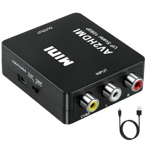 Aolirot RCA HDMI �ϊ� �R���o�[�^�[ AV to HDMI�ϊ��A�_�v�^�[ AV2HDMI USB�P�[�u���t�� �����]�� 1080/720P�؂�ւ� (�R���|�W�b�g��HDMI�ɕϊ��A�_�v�^) �f���ҏW�@