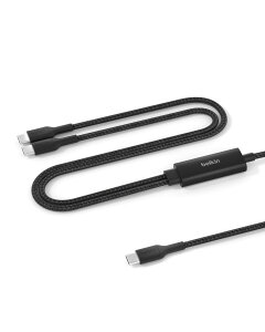 Belkin BoostCharge Pro �ґgUSB-C to �f���A��USB-C�P�[�u�� �ő�140W�X�}�[�g�d�͋��L�Ή� �����ϋv �i�C�����u���C�f�b�h 1.5m �u���b�N CAC004fq1.5MBK