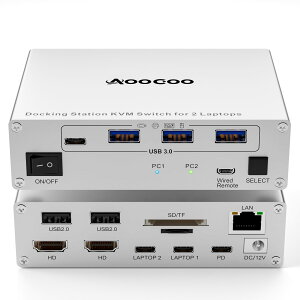 USB C KVM�X�C�b�` 2��PC�p �ؑ֊� USB Type-C 4K 60Hz�Ή� �����]�� �f���o�� �f�[�^�]�� �p�\�R�� ���Ӌ@�� �؂�ւ��@ �f���A��PC �I�t�B�X �ݑ�Ζ� �e�����[�N �f�X�N���� �������� �z������ �P