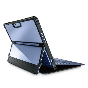 �G���R�� Surface ProX/8/9/9 With 5G/10/11���� �n�C�u���b�h�P�[�X ��p�ی�J�o�[ �t���b�v�t �Ռ��z�� �X�^���h���L�[�{�[�h�Ή� �u���b�N TB-MSP9HVCKFBK
