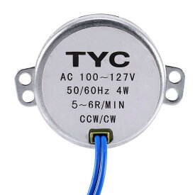 AC 100〜127V 同期モーター ギヤードモーター 50 / 60Hz周波数 CW/CCW 4W 5-6RPM / MIN 汎用モーター