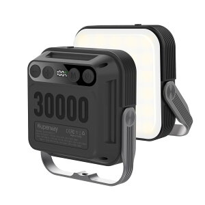 SUPERWAY 30000mAh led �����^��QC 3.0/22.5W 2025�V�o�� 1600���[���� �l�F�ؑ� �����F �����F �d���F �ԐF�_�� SOS �h�� �h�ЃO�b�Y �A�E�g�h�A ���C�g �d�C�ʋP�x�����\�� ���F/�P�x�L�� �O�r�ڑ��\