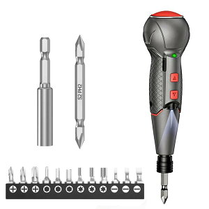 �d���h���C�o�[ ���^�y2026�N�����ŁE���S�ҁEDIY�����z �[�d���h���C�o�[ �y�� �莝�� �蓮���p ���t�]�؂�ւ� ���P�xLED���C�g Type-C USB�[�d�� ������ �r�b�g 14�{�t �l�ԍH�w�݌v ����~��