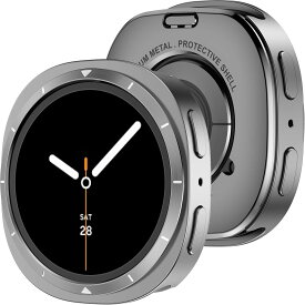 Miimall for Galaxy Watch 8 40mm ケース [PC+アルミ合金 バンパー] 耐衝撃 フィルムなし バックカバー付き 頑丈 滑り止め 装着簡単 ギャラクシーウォッチ 8 40mm保護カバー シェル