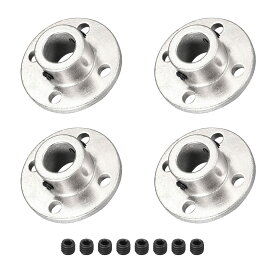 DMiotech 4個 内径10 mm H13D16 フランジカップリングコネクタ リジッドガイド シャフトサポートカプラー シャフトカップリング ネジ付き DIY RCモデルモーター用 シルバー