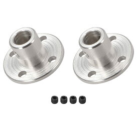 DMiotech 2個 内径6 mm H12xD10 フランジカップリングコネクタ リジッドガイド シャフトサポートカプラー シャフトカップリング ネジ付き DIY RCモデルモーター用 シルバー