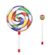 多色 ロリポップドラム スティック付き 子供用 ハンドドラム 打楽器 スクールバンド用 ハンドパーカッシ…