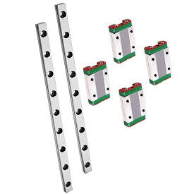 CNCリニアレール リニアガイド 2 個 スライドブロック 4 個 リニアスライドブロック 100mm 300mm 500mm 800mm スライドレール