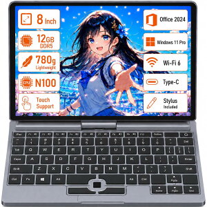 8�C���`���^�m�[�g�p�\�R�� 2in1�^�b�`�X�N���[�� ���o�C��PC 2���q���W180°��] 780g Alder Lake-N100 12GB DDR5 Windows 11 �^�b�`�y���t�� �X�}�z�Q�[���Ή�