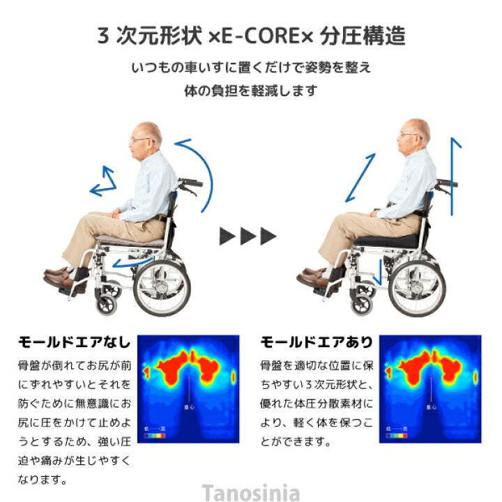 楽天市場】pinto Mold Air クッション 介護用品 車いす用クッション 