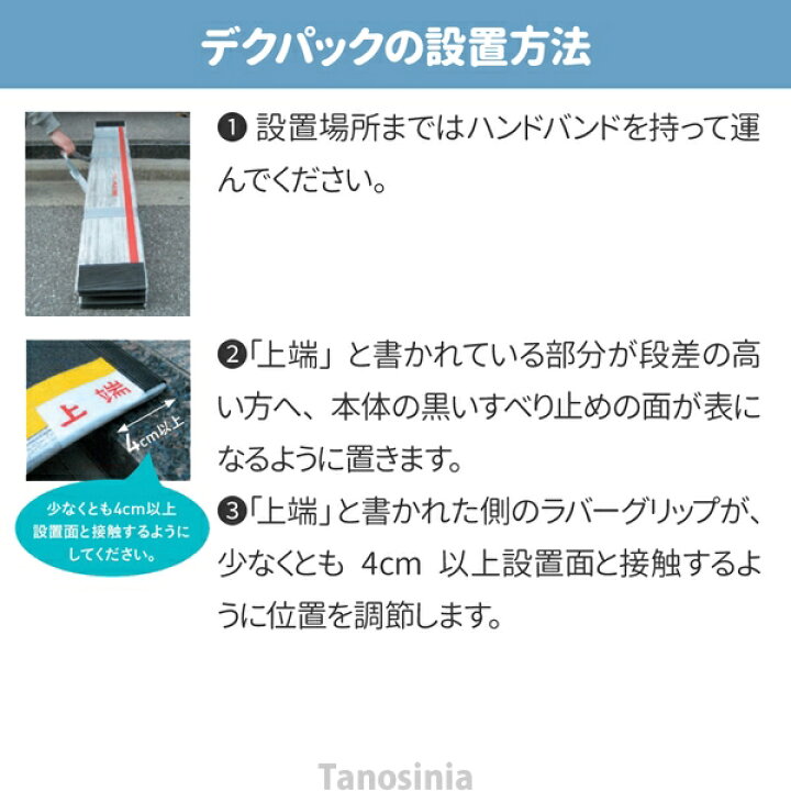 楽天市場】車椅子 スロープ 2m 折りたたみ 持ち運び 軽量 デクパック 