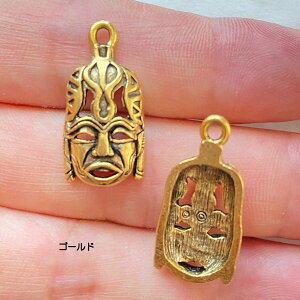 【USA製チャーム】アンティーク風・メタル・デコ・ゴールド・仮面【a2g4p】