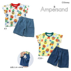 【セール/10%OFF】24'盛夏新作 AMPERSAND アンパサンド ディズニーキャラコーディネートセット l358154 ミッキー 半袖 半そで ベビー キッズ 子供服