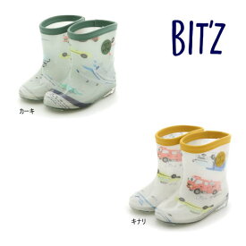 【セール/10%OFF】24'春新作 BIT'Z ビッツ 乗り物図鑑柄レインシューズ b164014 ベビー キッズ 子ども服