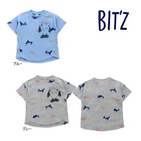 【セール/10%OFF】24'夏新作 BIT'Z ビッツ クジラ刺繍柄Tシャツ b207034 半袖 半そで ベビー 子ども服
