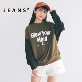 【セール/30%OFF】23'秋冬新作 JEANS-b ジーンズベー BlowYourMindロゴトレーナー 長袖 キッズ 子ども服 ジュニアJr