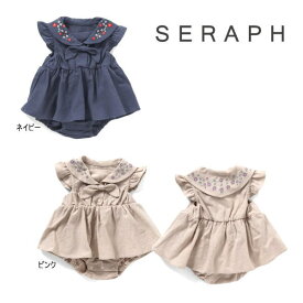 【セール/10%OFF】24'夏新作 Seraph セラフ クラフト刺繍セーラーカラーロンパース s232014 半袖 ベビー キッズ 女の子 子ども服