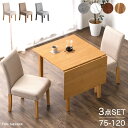 【正午~クーポン5%引】 伸縮 ダイニングテーブルセット 2人用 3点セット 75 120 伸長式ダイニングテーブル 折りたたみ バタフライ 伸長式 ダイニングテーブル ダイニングチェア セット ダイニングセット コンパクト 2人 4人 2人掛け 4人掛け 正方形 長方形
