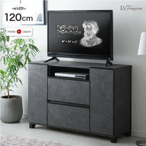 国産 日本製 大川家具 完成品 薄型 テレビ台 幅120 120cm ハイタイプ *ピタゴラス-TG* 120 32インチ 木製 木目調 キャビネット TVボード TVラック テレビボード TV台 テレビラック 北欧 おしゃれ 寝室