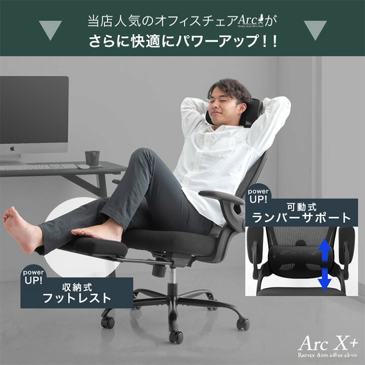 楽天市場】フットレスト付 オフィスチェア ランバーサポート メッシュ 